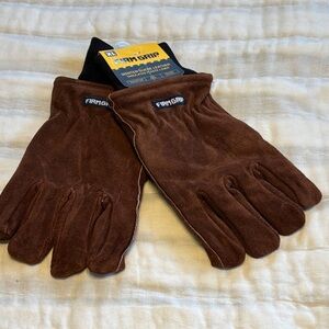 NWT Men’s Genuine Leather Brown Winter Suede Leather insulated Gloves XL